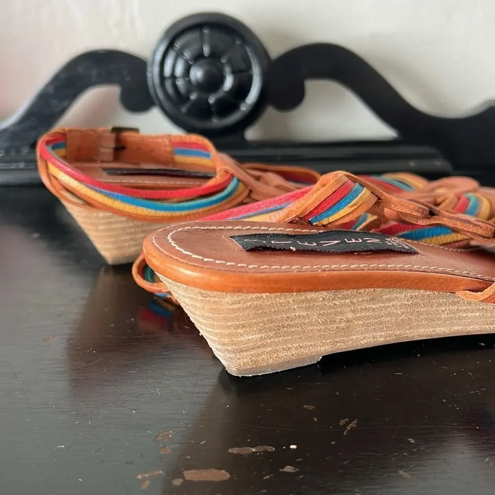 Steve Madden Jannis Sandals Leather Colorful Wedge